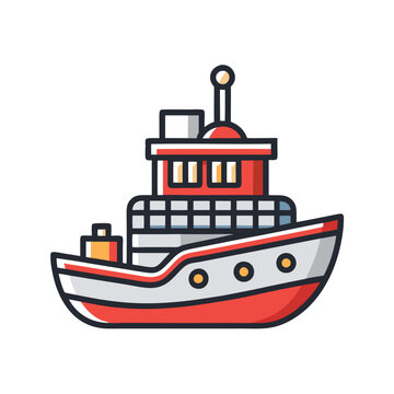 recommend clip art: tugboat silhouette vector design illustration on white background