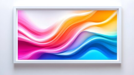 The abstract wave is made in a frame style in a bright gradient color. 