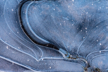 Wz&oacute;r na powierzchni zamarzniętej kałuży
