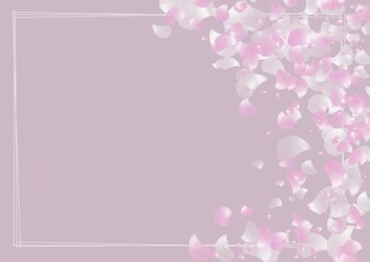 Base biglietto rosa con petali