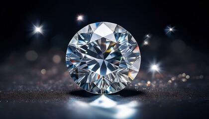 a brilliant round cut diamond sparkles with facets
