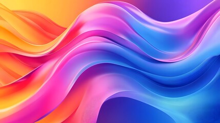 Obraz premium The abstract wave is made in a frame style in a bright gradient color. 