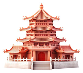 Naklejka premium PNG Castle architecture building pagoda.