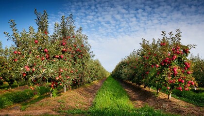 Fototapeta premium apple trees with red fruits