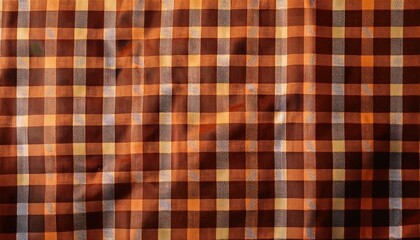 brown and orange plaid fabric texture background