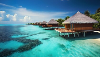 Fototapeta premium bungalows on maldives