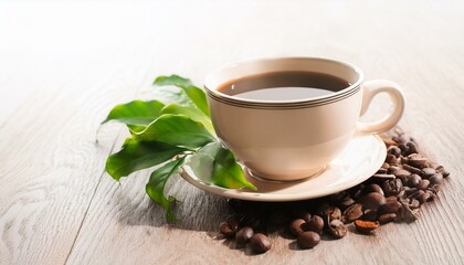 cup of coffee with leaves