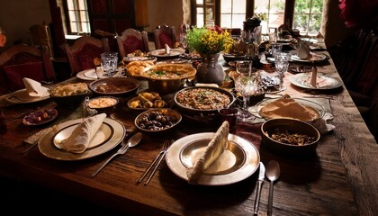 medieval feast a lavish banquet table overflowing