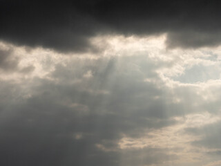 Expressive and dramatic cloudy sky. Background for design and replacement. Moody scene.