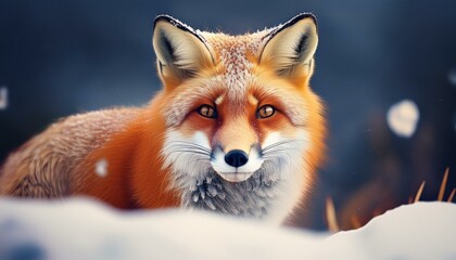 Fototapeta premium red fox in the snow
