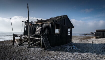 remains of a fisherman s shelter