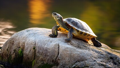 Obraz premium turtle on a rock