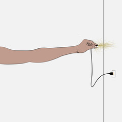 Precautionary measures: never touch the cables connected to the electrical network.