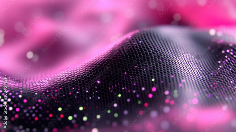 Poster futuristic neon ripple effect on a black surface creating dynamic sound waves in digital art