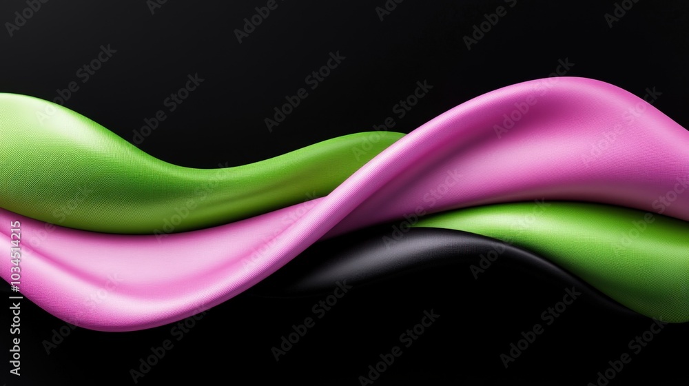 Poster dynamic neon ripple effect on a sleek black surface creating a futuristic sound wave experience at t