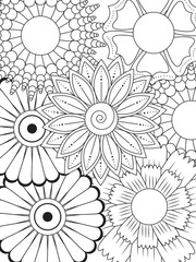 Flowers Coloring Pages For Adules
