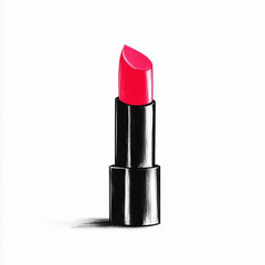 Fototapeta premium Drawn lipstick clipart is on a white background