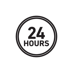 24 Hrs icon Simple thin outline