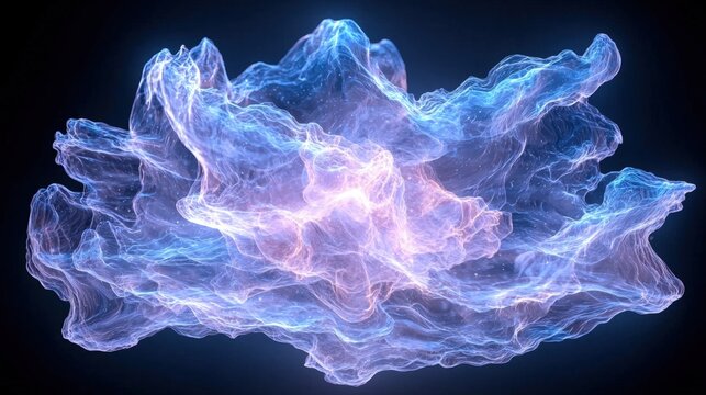 Real-time wavefunction collapse illustrating particles transitioning from superposition to a defined state in a cosmic visual