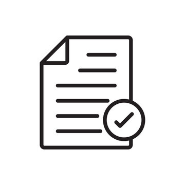 recommend clip art: Accept document icon Simple thin outline