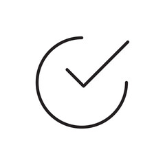 Check mark icon Simple thin outline