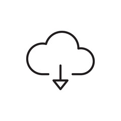 Cloud download icon Simple thin outline