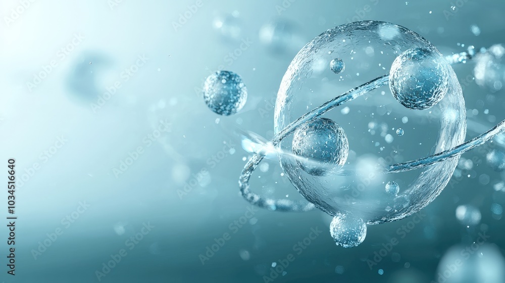 Poster discovering the quantum world of an atom in motion with swirling electrons and dynamic probability c