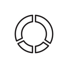 Donut chart icon Simple thin outline