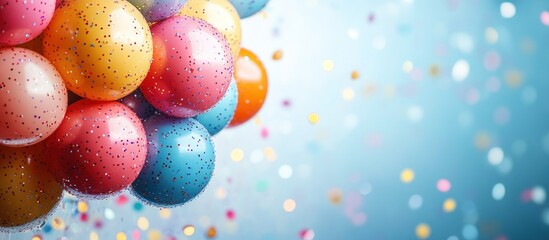 Colorful Balloons with Glitter and Confetti