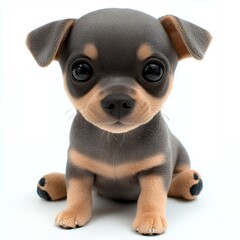 Adorable little puppy with big, brown eyes.