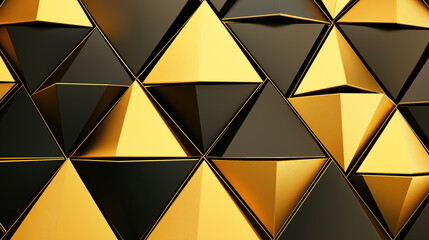 Exklusiver 3D-Polygon-Hintergrund in Gold und Schwarz. Luxuriöses geometrisches Design. Abstrakte, moderne Vektorgrafik für Premium-Branding, Webdesign oder Druck. Elegante Textur