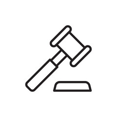 Gavel icon Simple thin outline