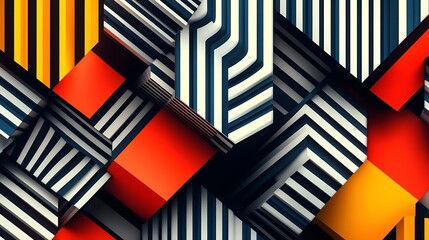 Bold colors and sharp geometric lines in vibrant abstract background