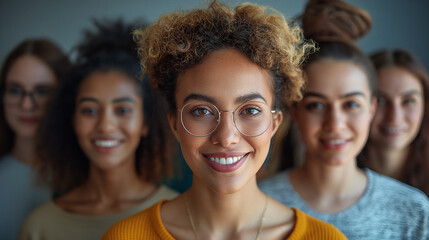 Fototapeta premium a group of happy people of different ethnicities