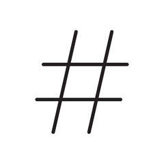 Hashtag icon Simple thin outline