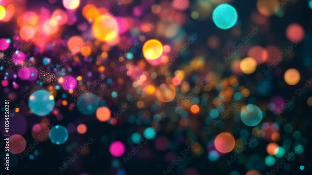 Canvas Prints abstract colorful lights blur in a dark background, creating a festive mood