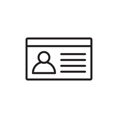 Identity card icon Simple thin outline