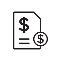 Invoice icon Simple thin outline