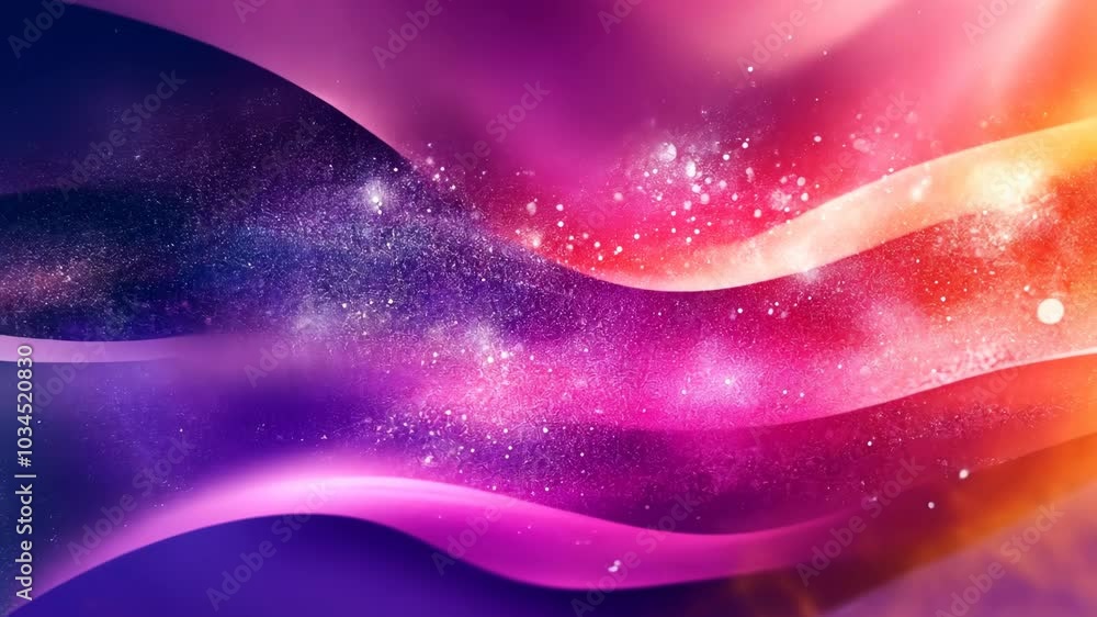 Poster abstract colorful waves and sparkles create a dreamy background