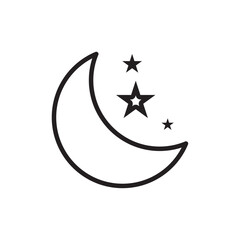 Moon icon Simple thin outline