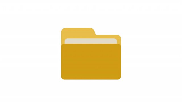 Yellow Folder Organizes Your Digital Files. A minimalist yellow folder icon ideal for representing digital storage, file management, and document organization in apps, websites, and presentations.