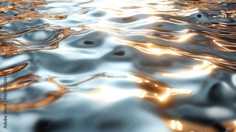 Leinwandbilder Sunlight dances on the surface of calm water, creating glimmering patterns that evoke a sense of tranquility and serenity in the afternoon light.