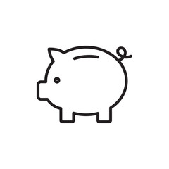 Piggy bank icon Simple thin outline