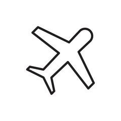 Plane icon Simple thin outline