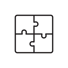Puzzle piece icon Simple thin outline