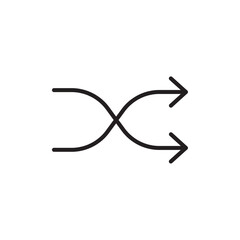 Shuffle icon Simple thin outline