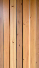 Obraz premium Warm brown wooden panels arranged vertically, showcasing a rich texture and natural grain, creating a cozy and inviting atmosphere perfect for interior design