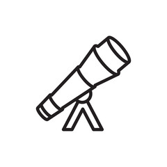 Telescope icon Simple thin outline