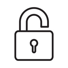 Unlock icon Simple thin outline
