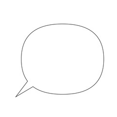 シンプルな吹き出しのモノクロ線画イラストA simple monochrome line drawing illustration of a speech bubble